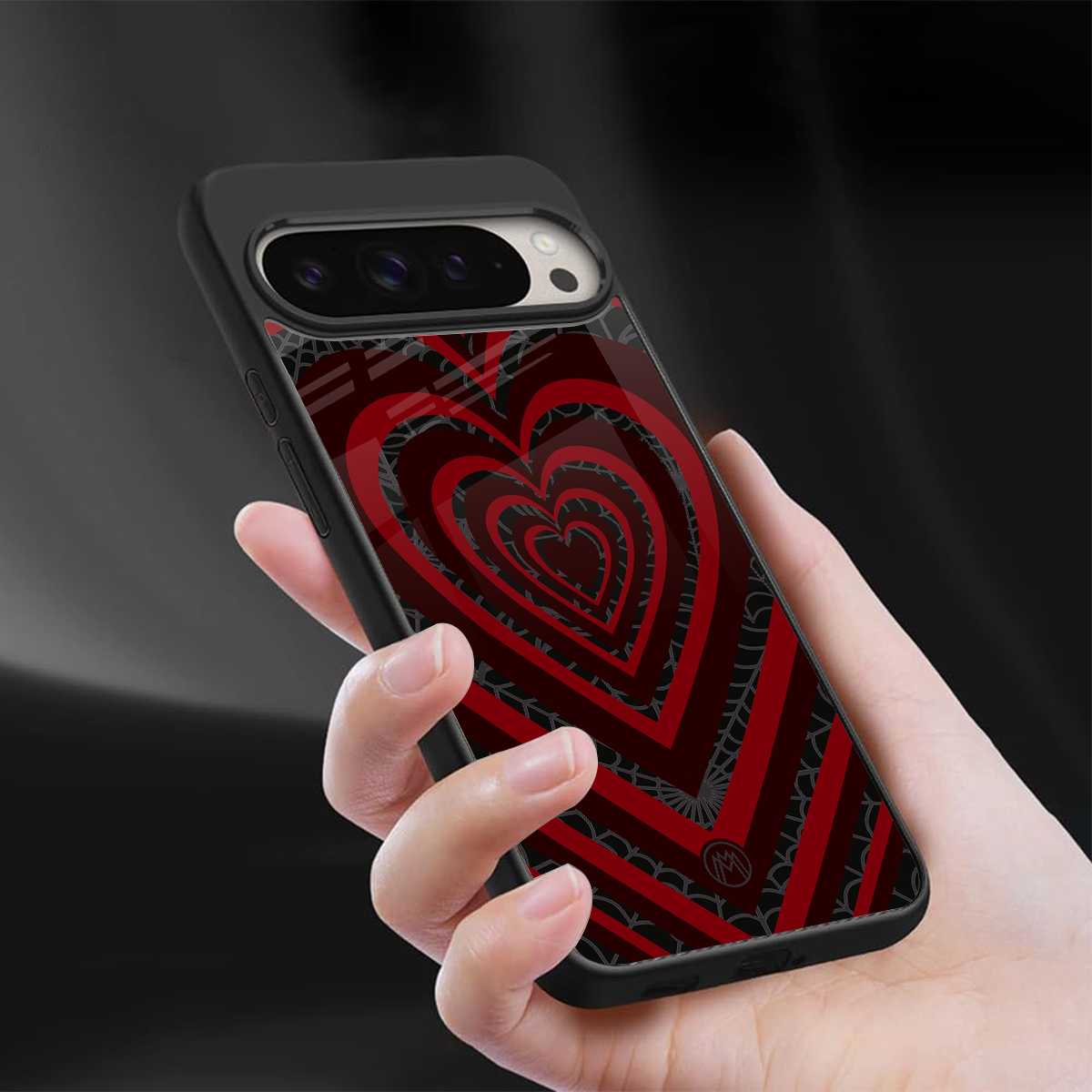 y2k hearts x spider back phone cover | glass case for google pixel 9 pro xl