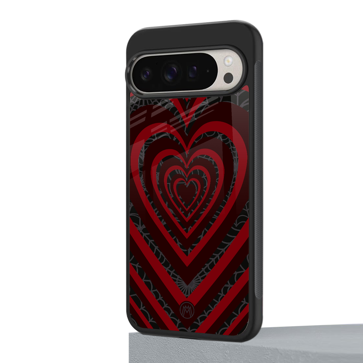 y2k hearts x spider back phone cover | glass case for google pixel 9 pro xl
