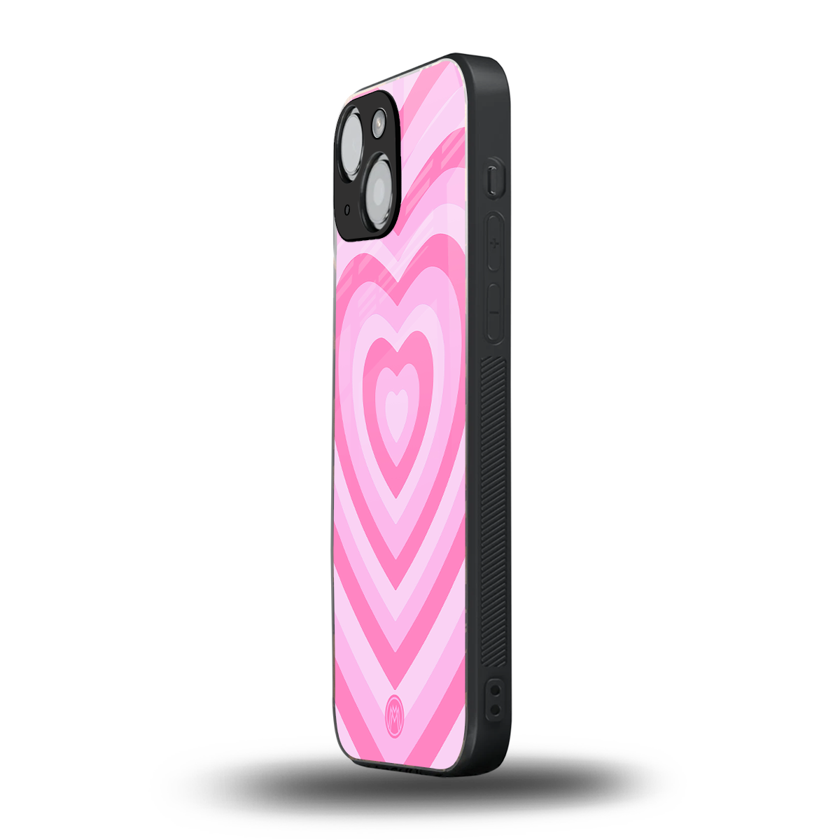 y2k pink hearts aesthetic back phone cover | glass case for iphone 13 mini