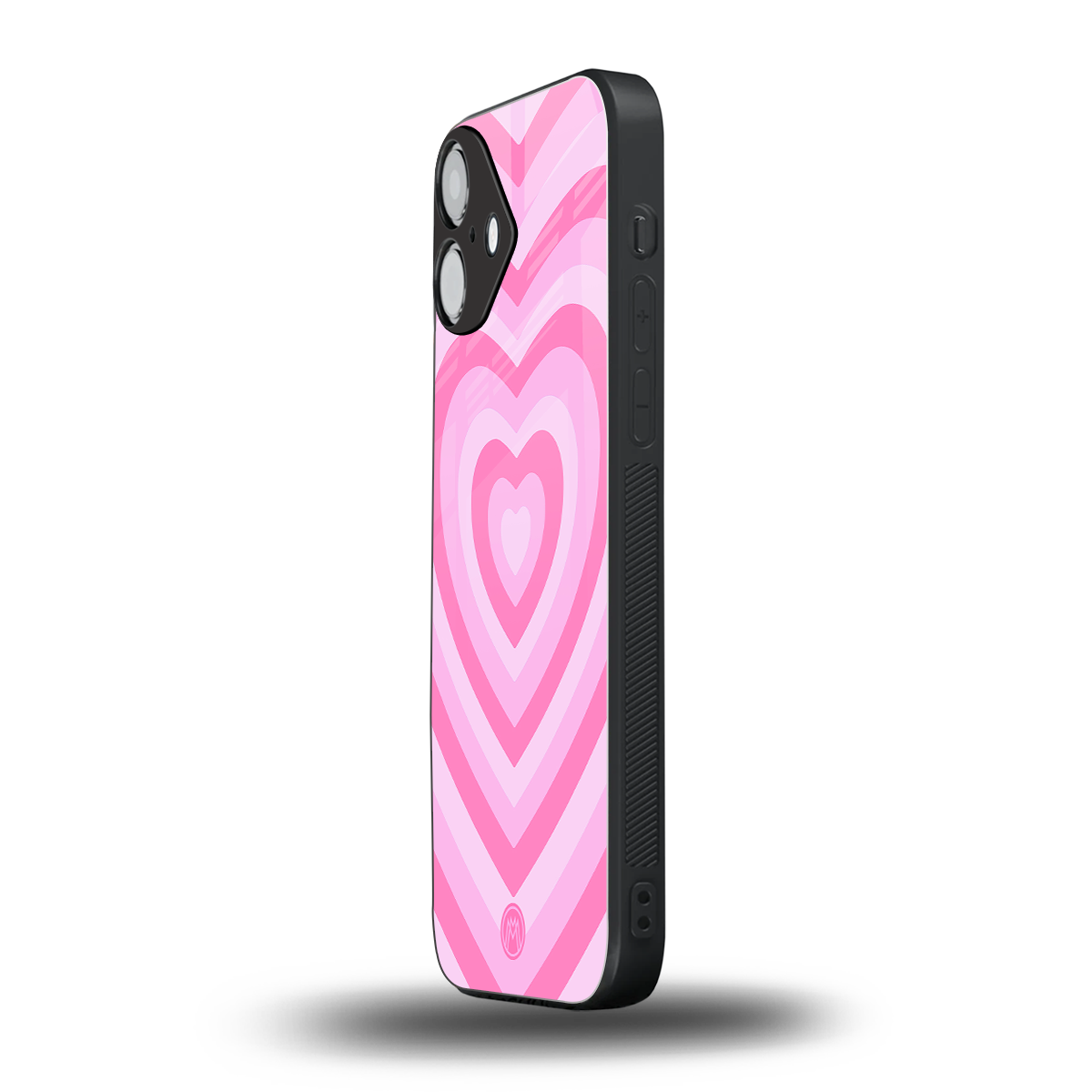 y2k pink hearts aesthetic back phone cover | glass case for iphone 16 plus