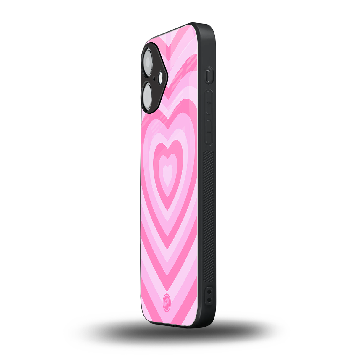 y2k pink hearts aesthetic back phone cover | glass case for iphone 16