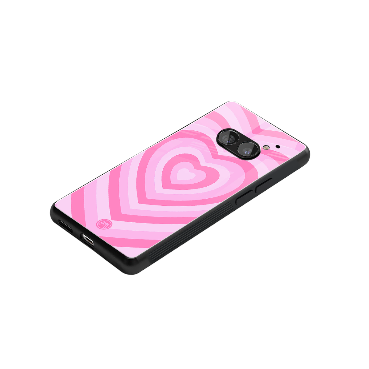 y2k pink hearts aesthetic back phone cover | glass case for nothing phone 2a