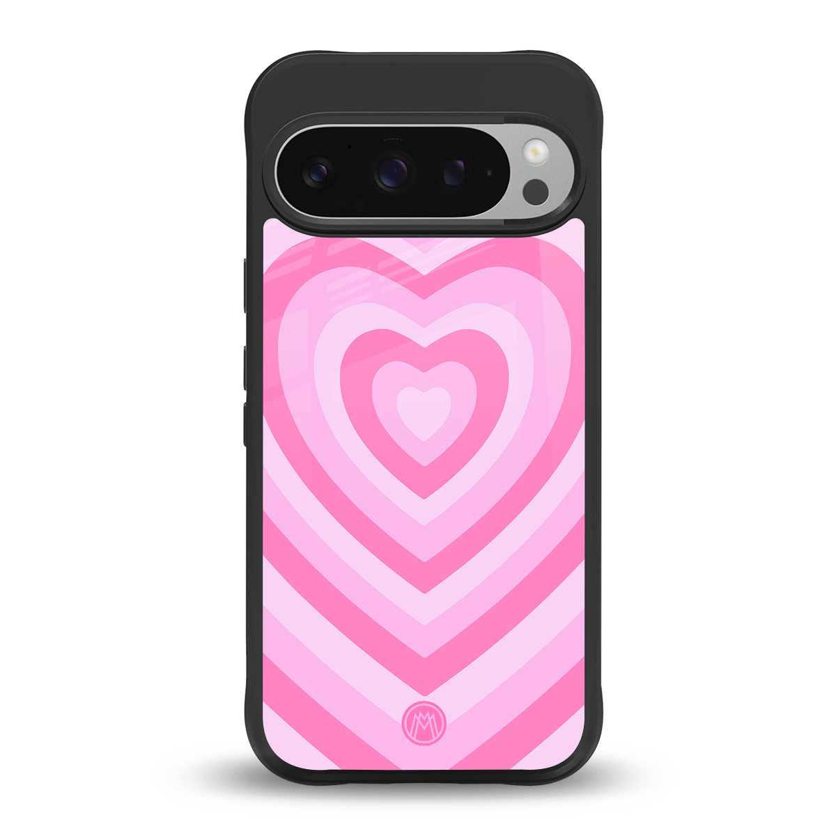 y2k pink hearts aesthetic back phone cover | glass case for google pixel 9 pro