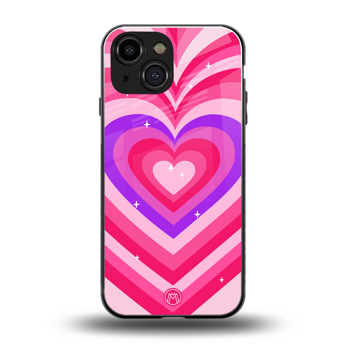 y2k pink hearts berrybomb edition back phone cover | glass case for iphone 13 mini