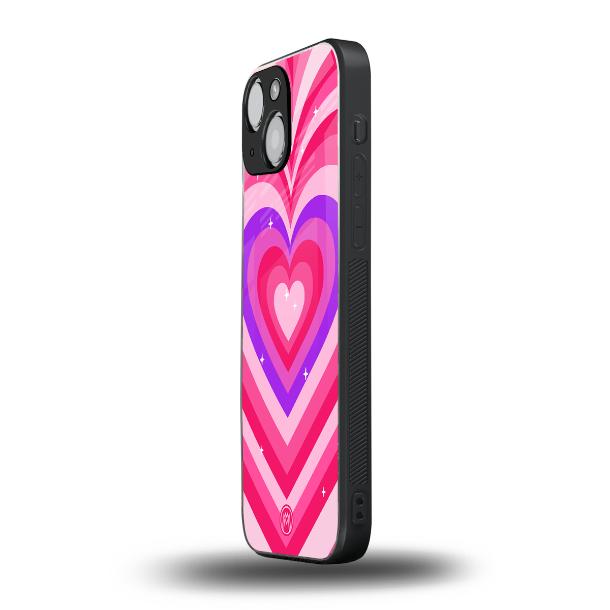 y2k pink hearts berrybomb edition back phone cover | glass case for iphone 13 mini
