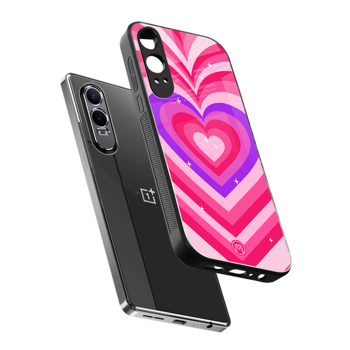 y2k pink hearts berrybomb edition back phone cover | glass case for oneplus nord ce 4 lite