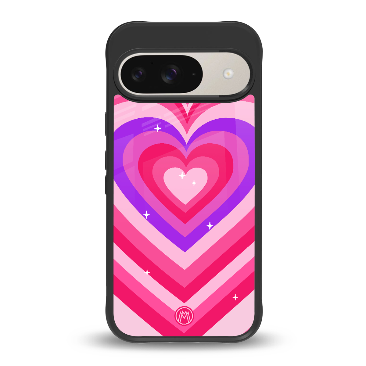 y2k pink hearts berrybomb edition back phone cover | glass case for google pixel 9