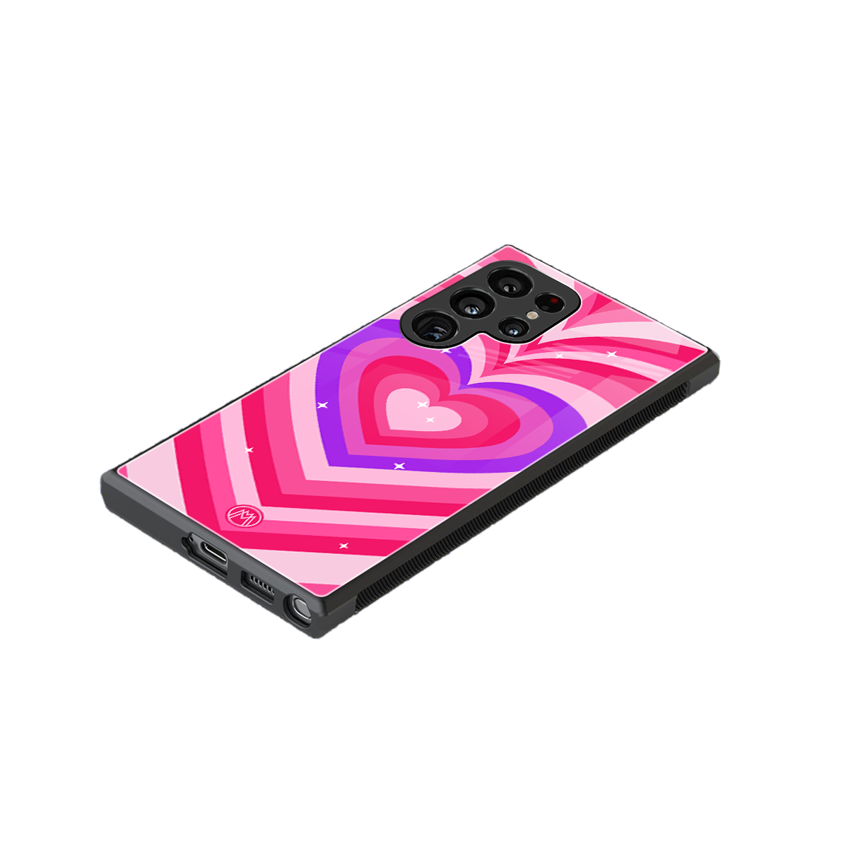 y2k pink hearts berrybomb edition back phone cover | glass case for samsung galaxy s24 ultra