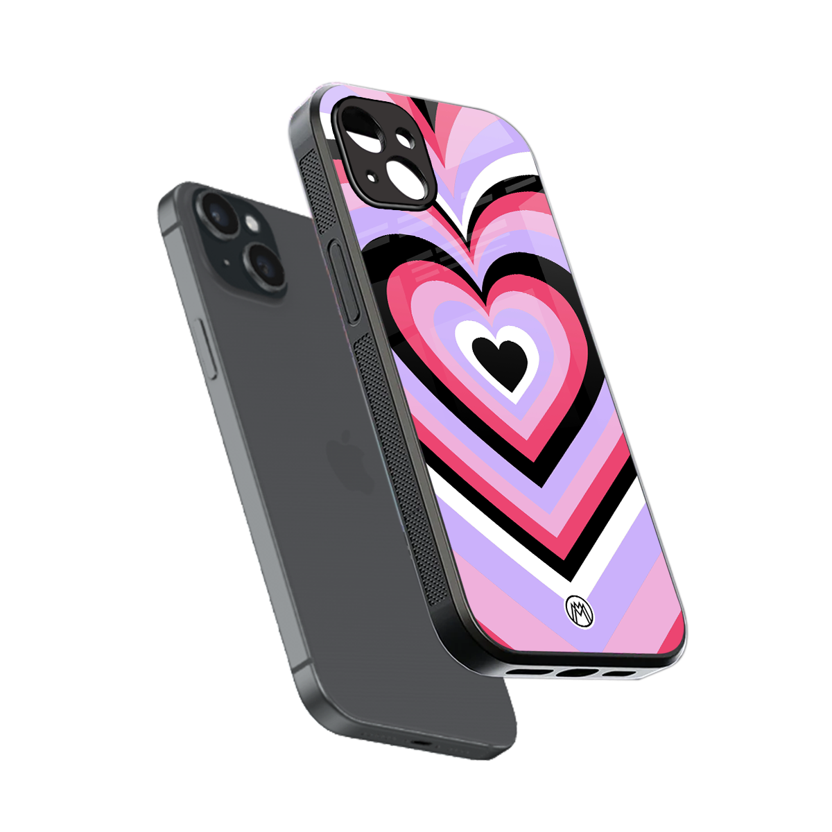 y2k pink hearts bubblegum edition back phone cover | glass case for iphone 15 plus