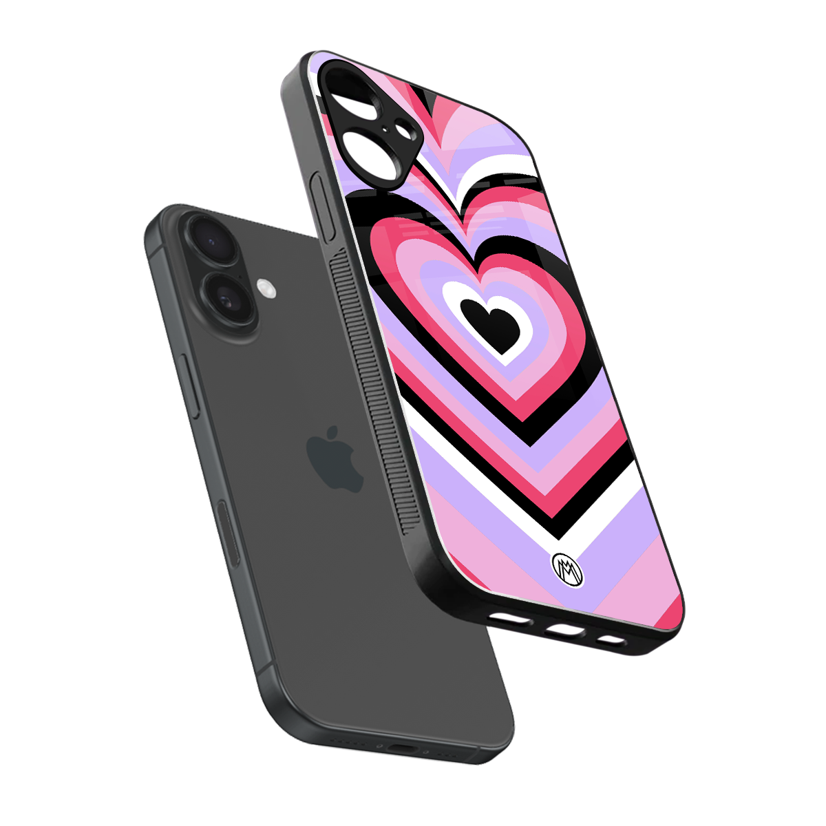 y2k pink hearts bubblegum edition back phone cover | glass case for iphone 16 plus