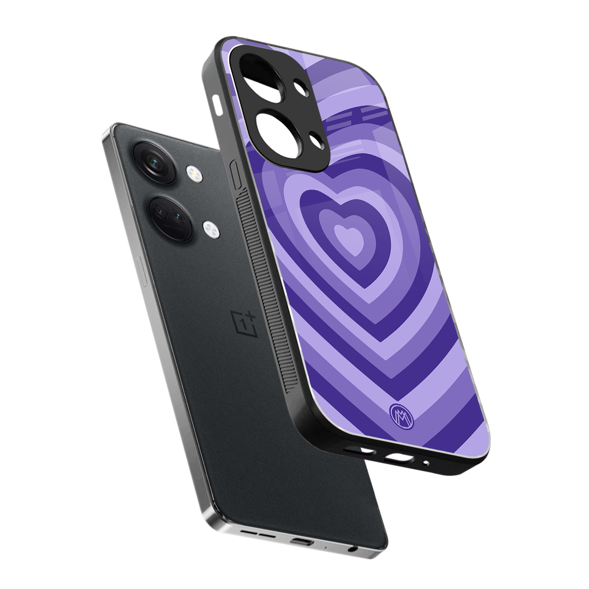 y2k purple hearts aesthetic back phone cover | glass case for oneplus nord 3