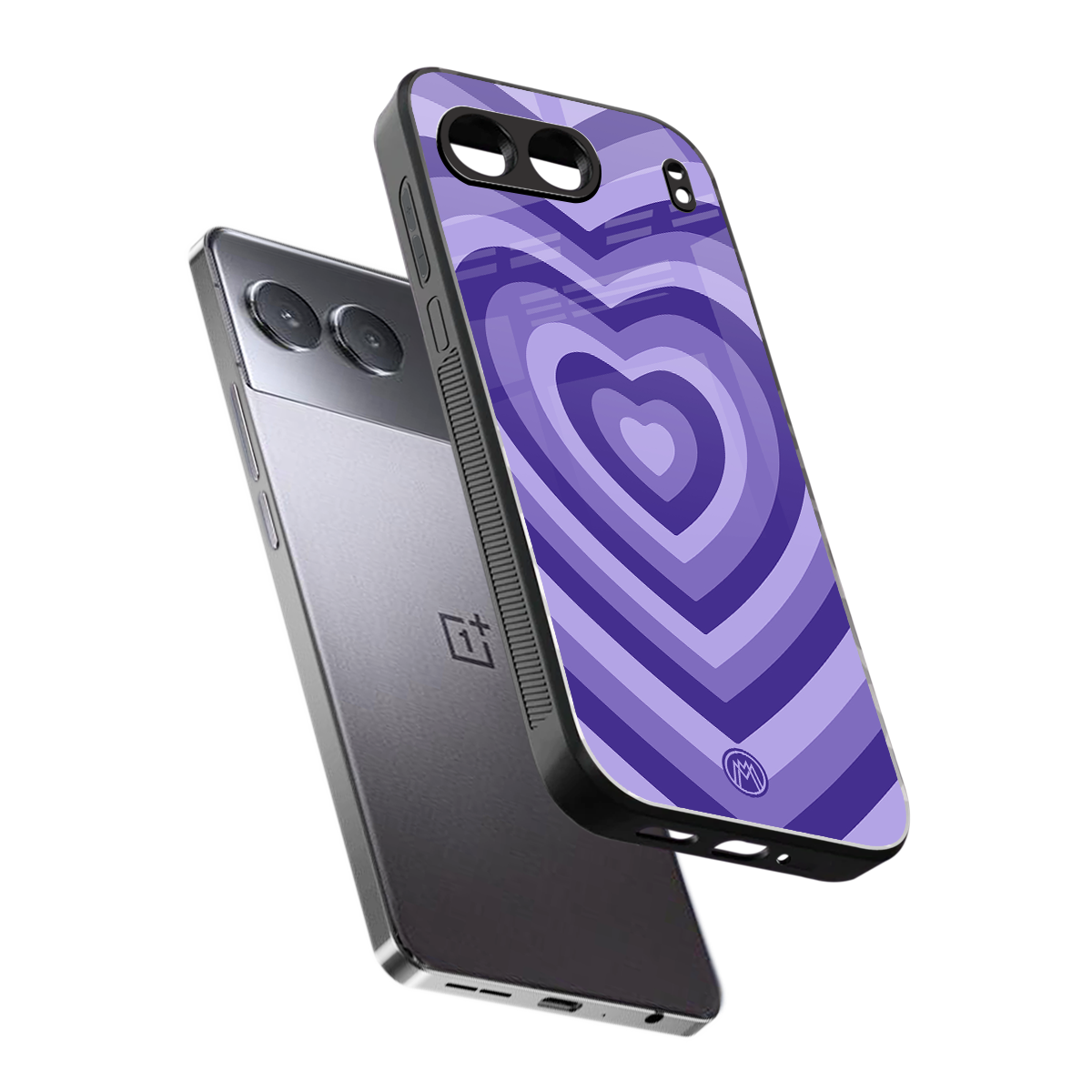 y2k purple hearts aesthetic back phone cover | glass case for oneplus nord 4