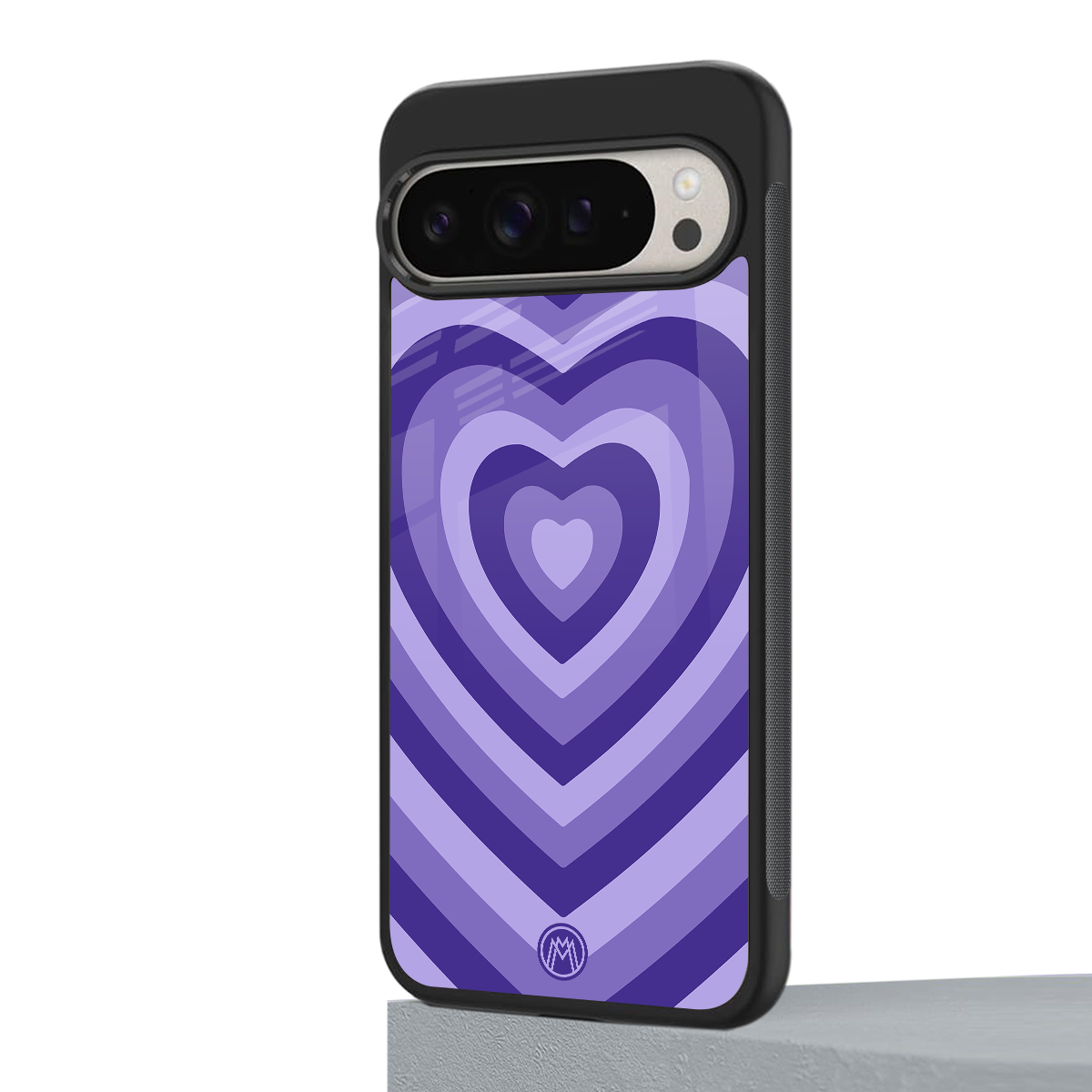 y2k purple hearts aesthetic back phone cover | glass case for google pixel 9 pro xl