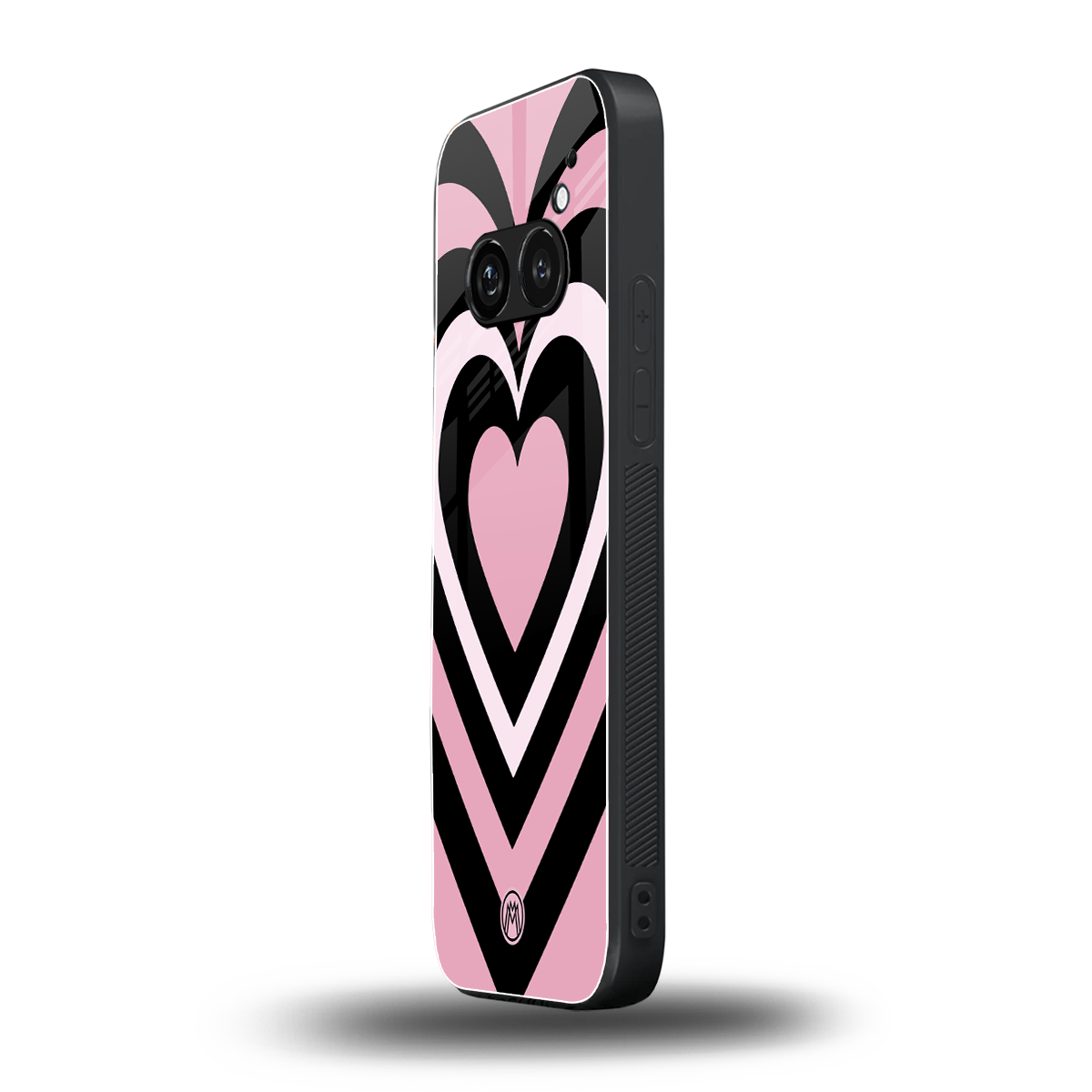 y2k retro pink hearts back phone cover | glass case for nothing phone 2a