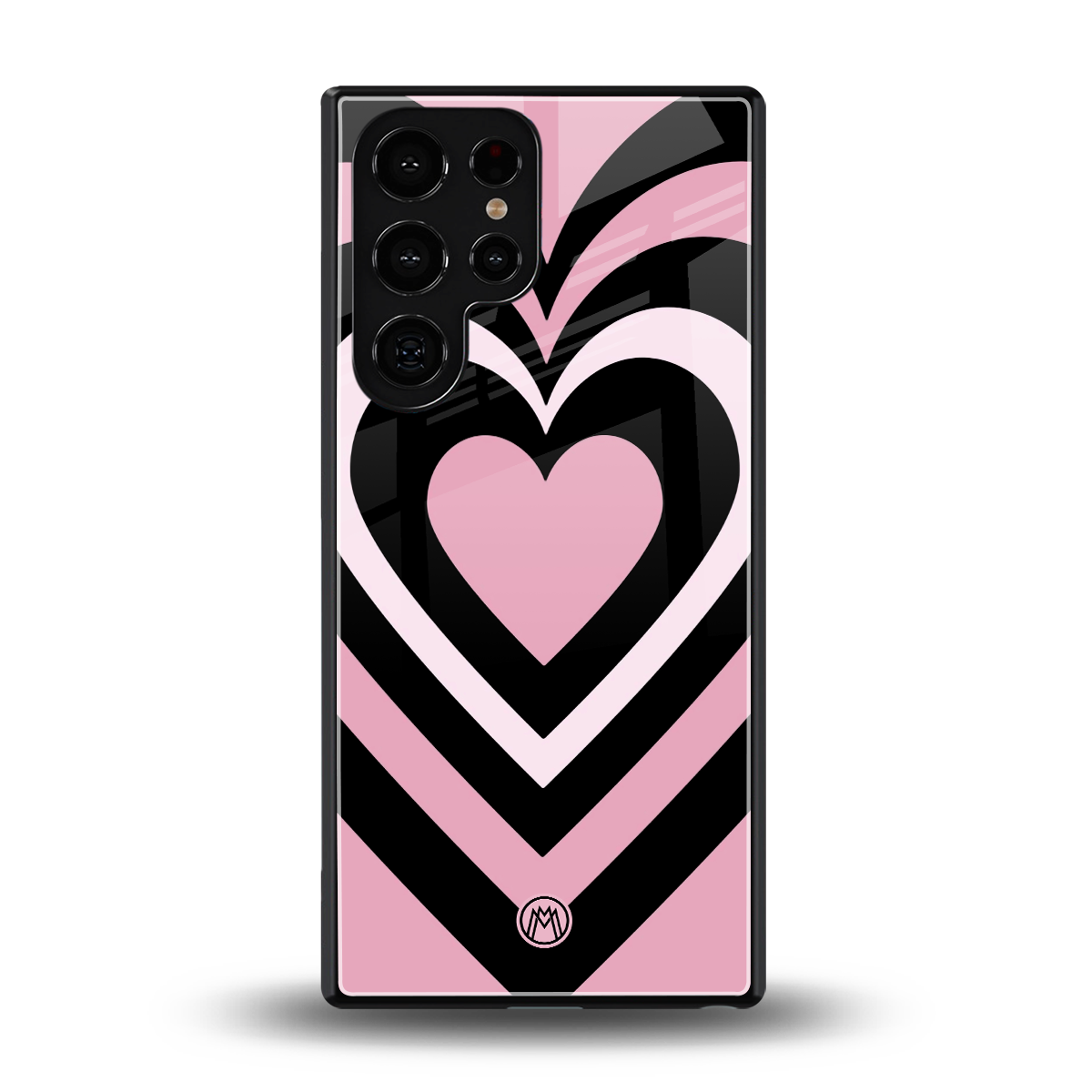 y2k retro pink hearts back phone cover | glass case for samsung galaxy s25 ultra