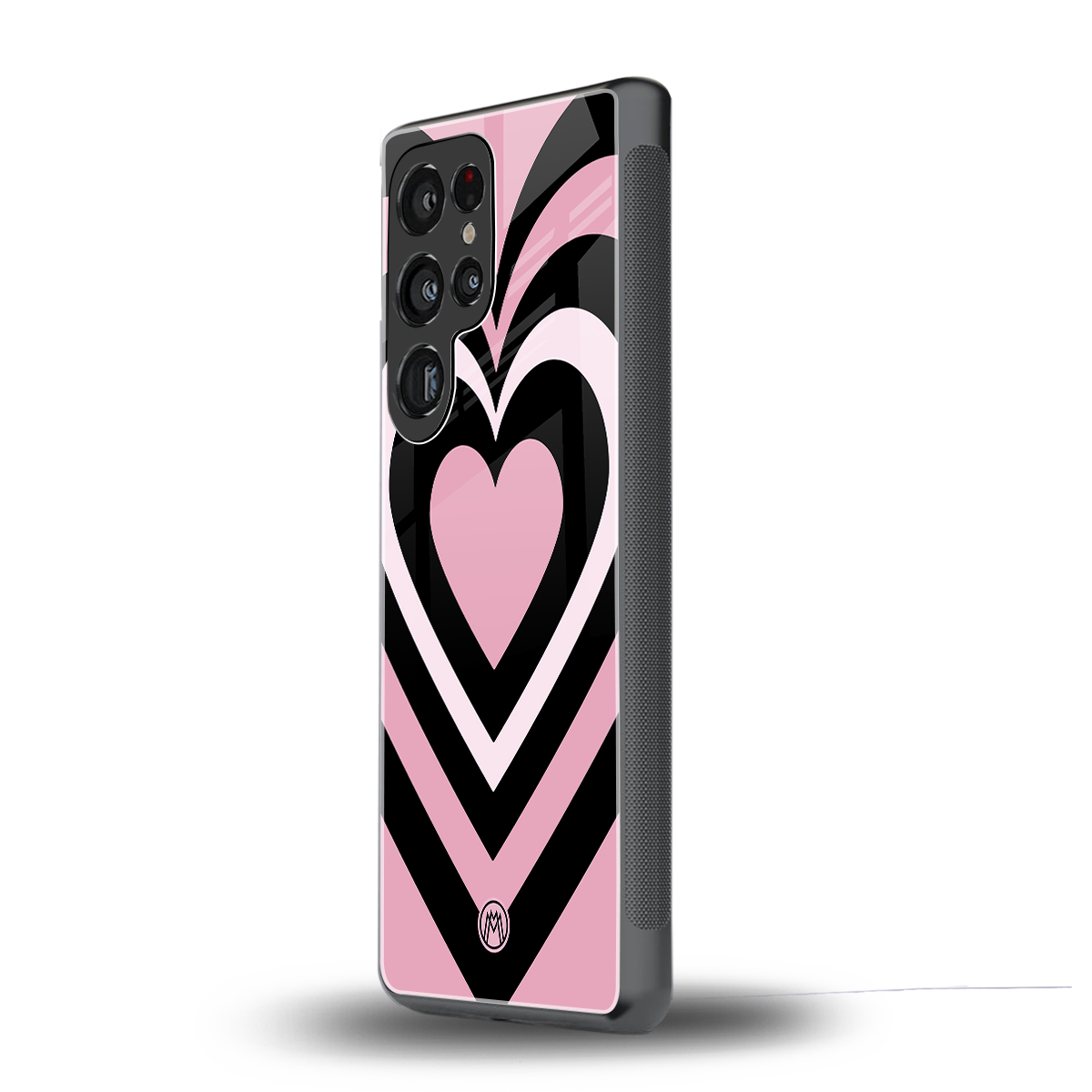 y2k retro pink hearts back phone cover | glass case for samsung galaxy s25 ultra