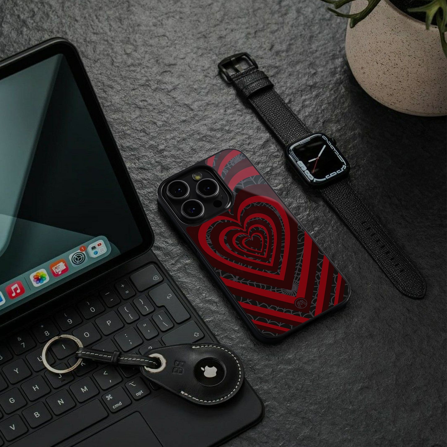y2k hearts x spider back phone cover | glass case for iphone 15 plus