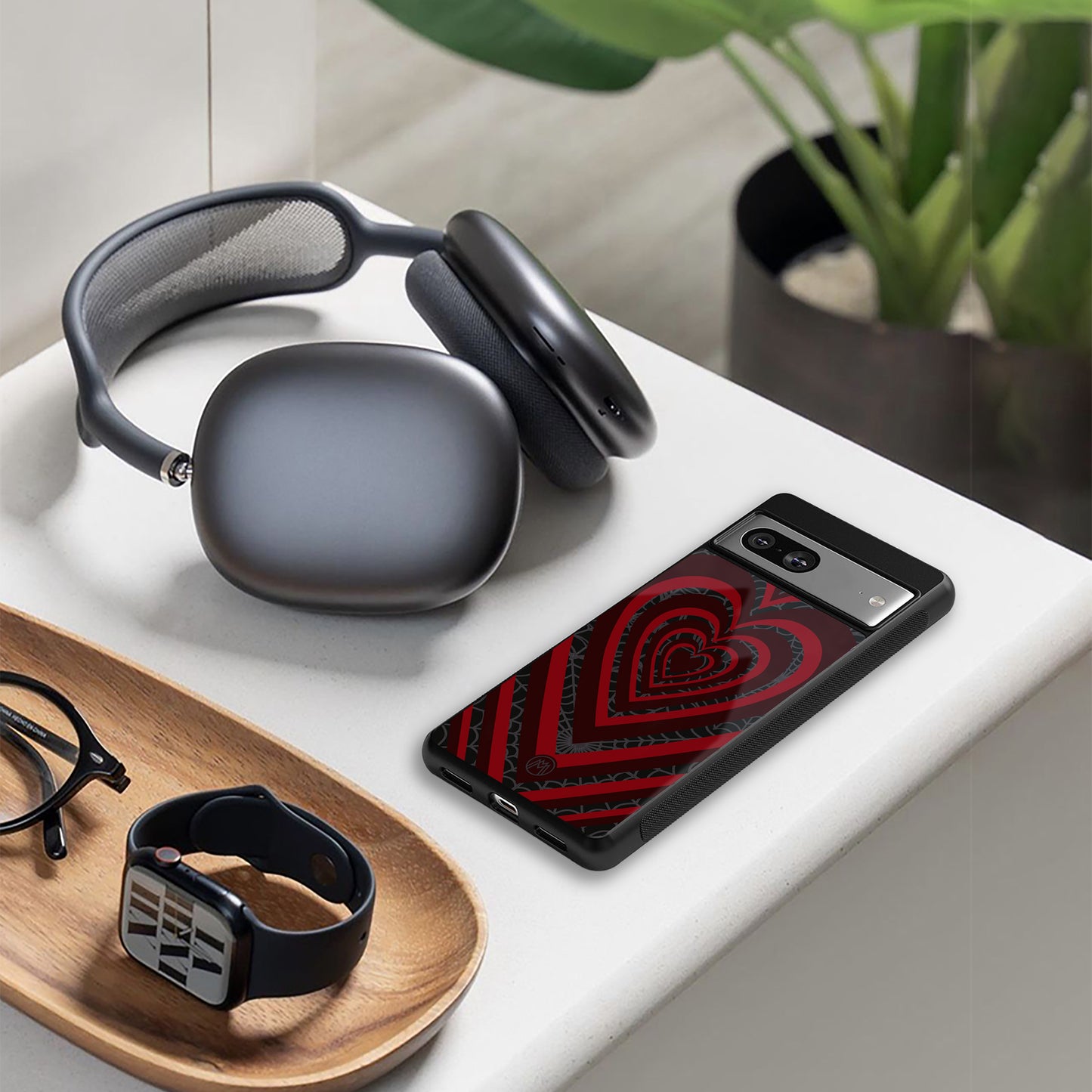 y2k hearts x spider back phone cover | glass case for google pixel 9 pro