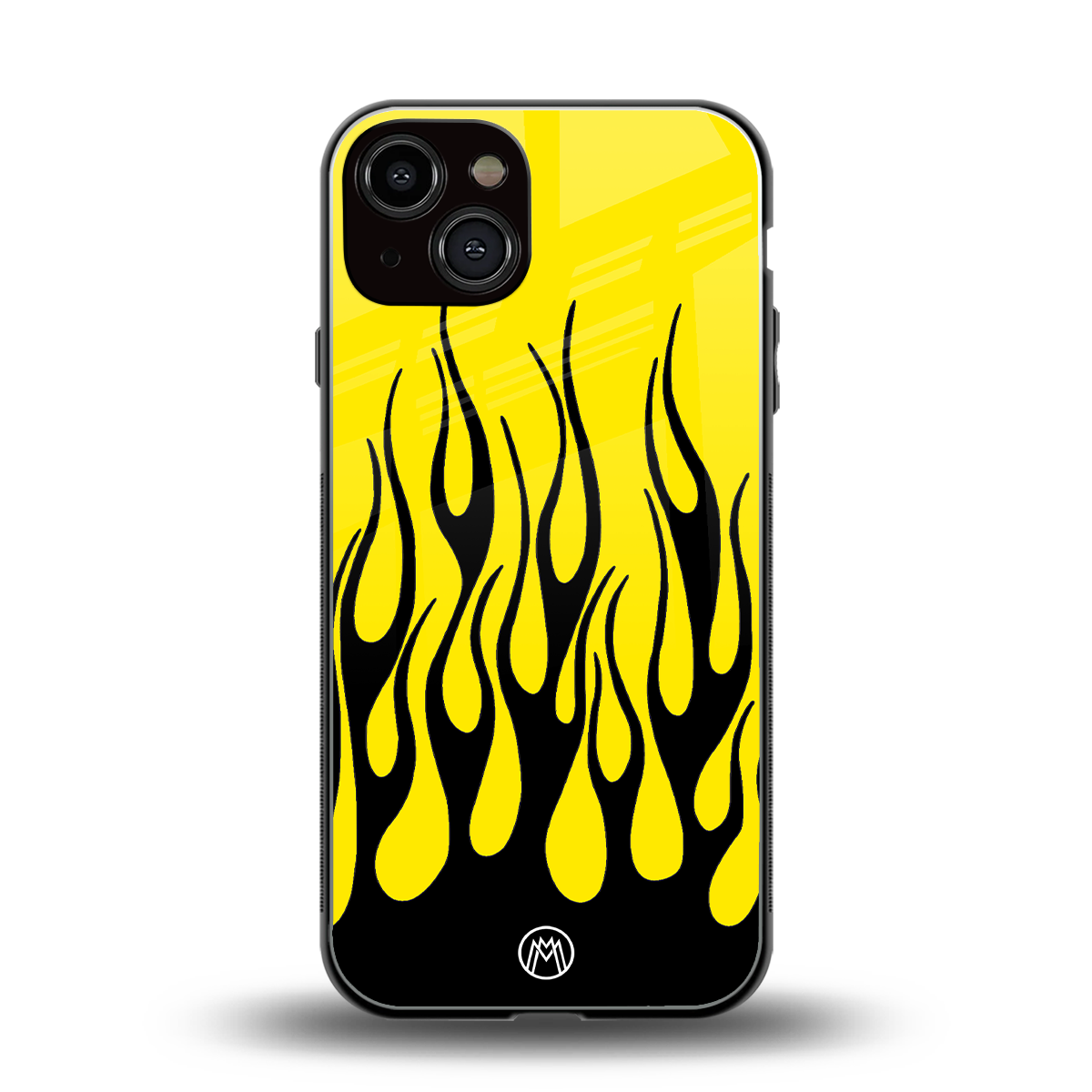 y2k black flames back phone cover | glass case for iphone 13