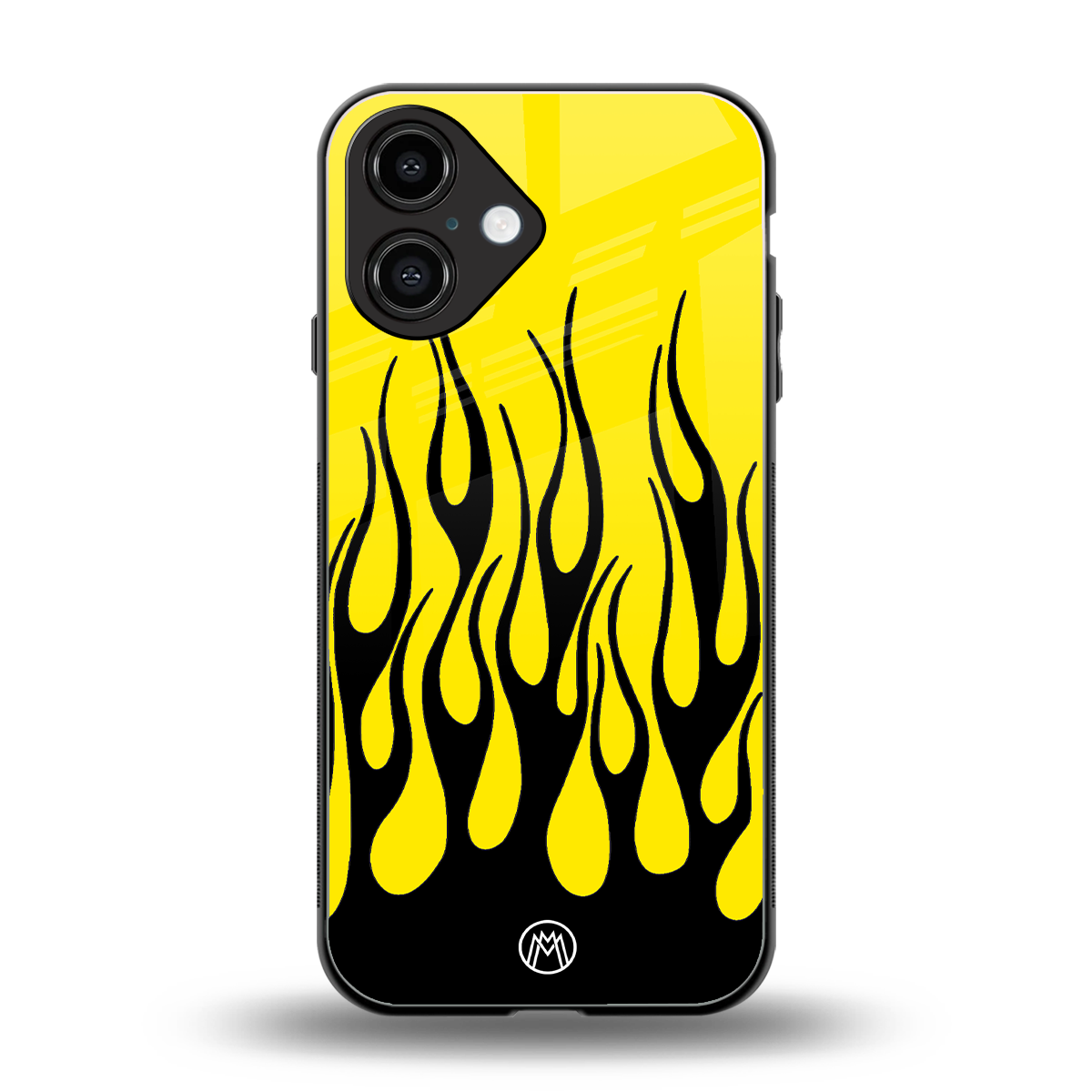 y2k black flames back phone cover | glass case for iphone 16