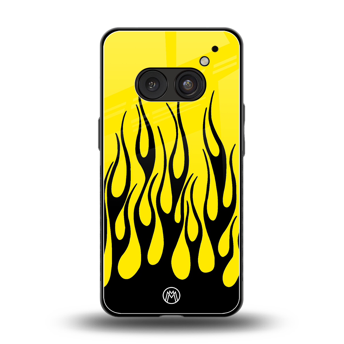 y2k black flames back phone cover | glass case for nothing phone 2a