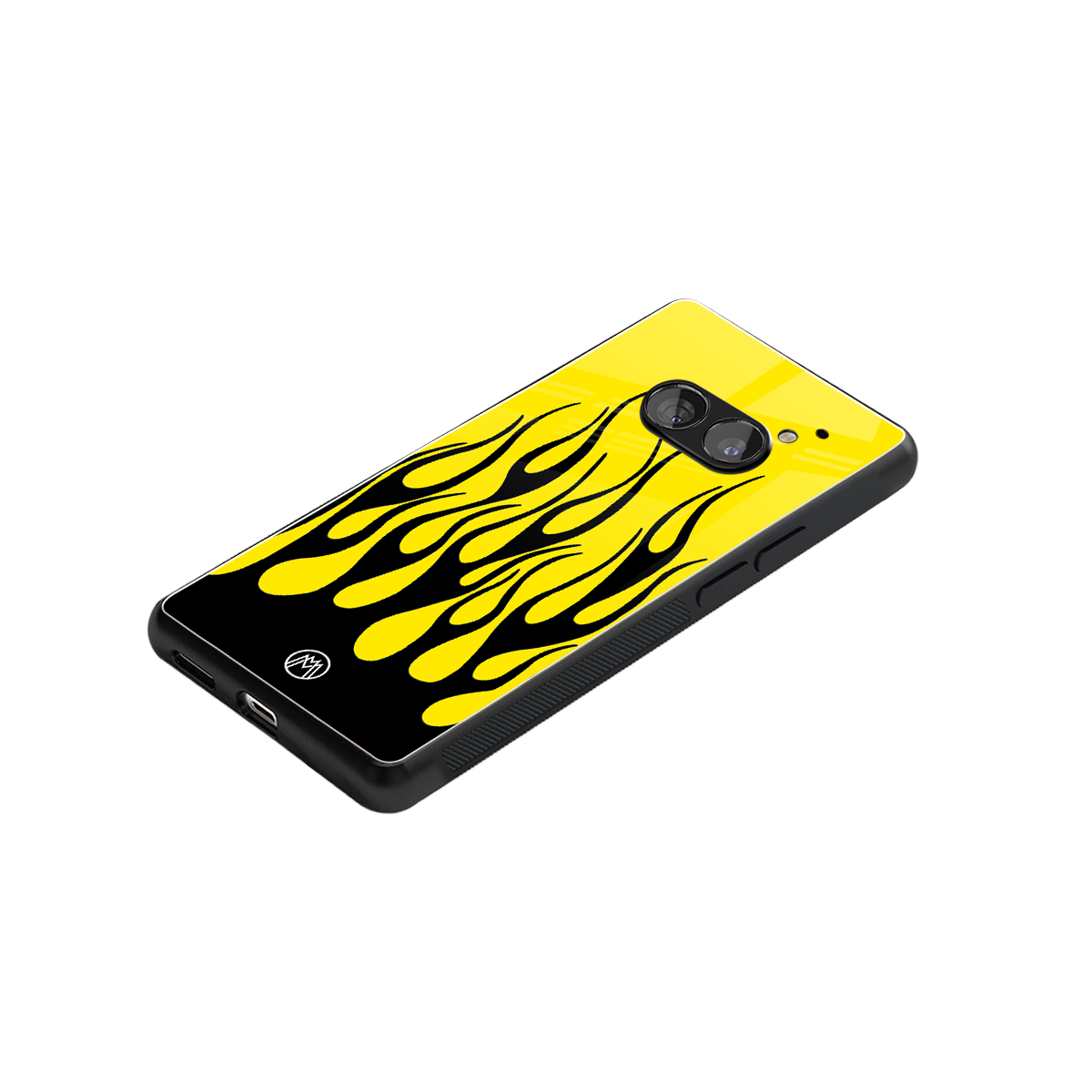 y2k black flames back phone cover | glass case for nothing phone 2a
