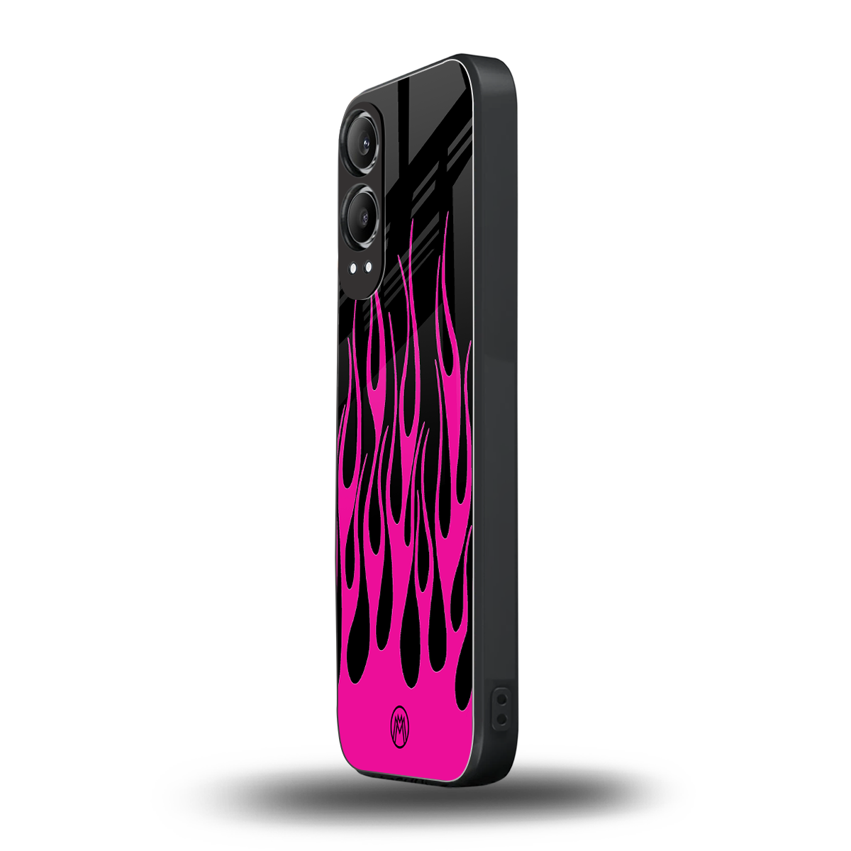 y2k black pink flames back phone cover | glass case for oneplus nord ce 4 lite
