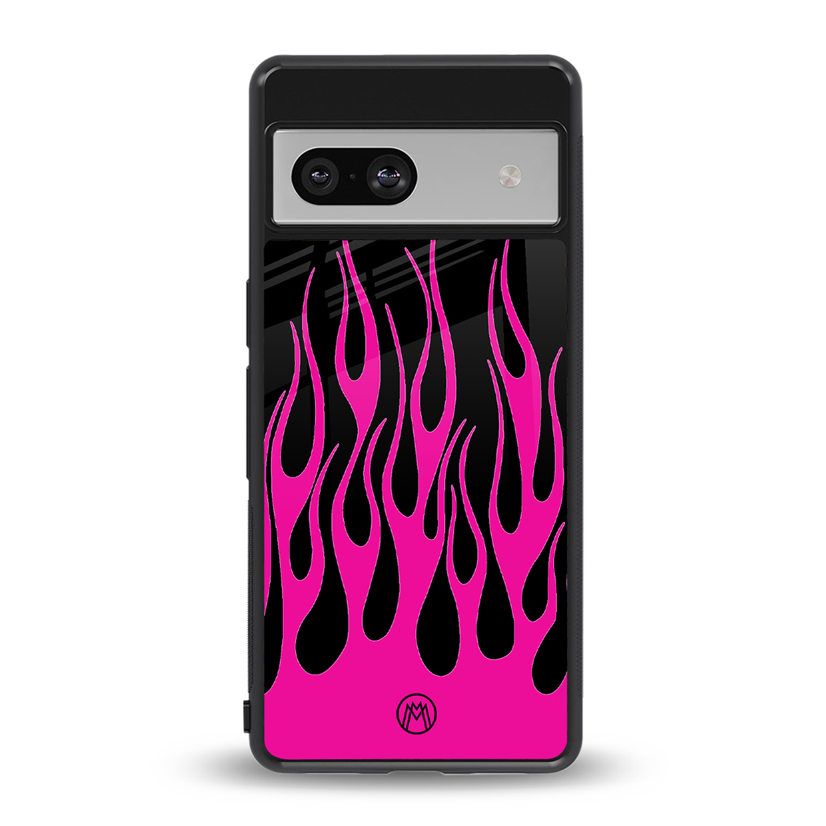 y2k black pink flames back phone cover | glass case for Google Pixel 7A