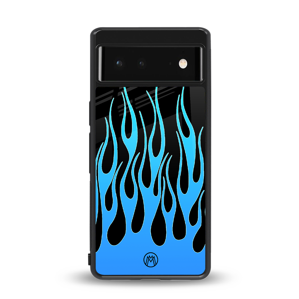y2k blue flames back phone cover | glass case for Google Pixel 6A