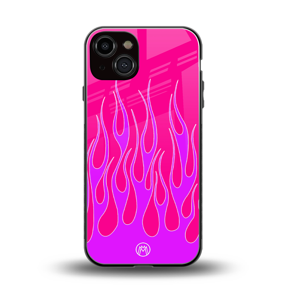 y2k hot pink flames back phone cover | glass case for iphone 13