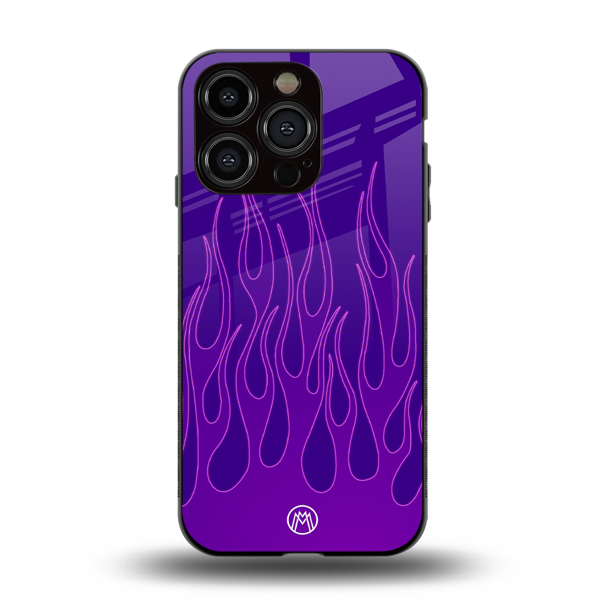 y2k magenta flames back phone cover | glass case for iphone 14 pro