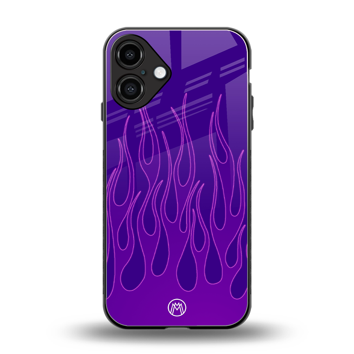 y2k magenta flames back phone cover | glass case for iphone 16 plus