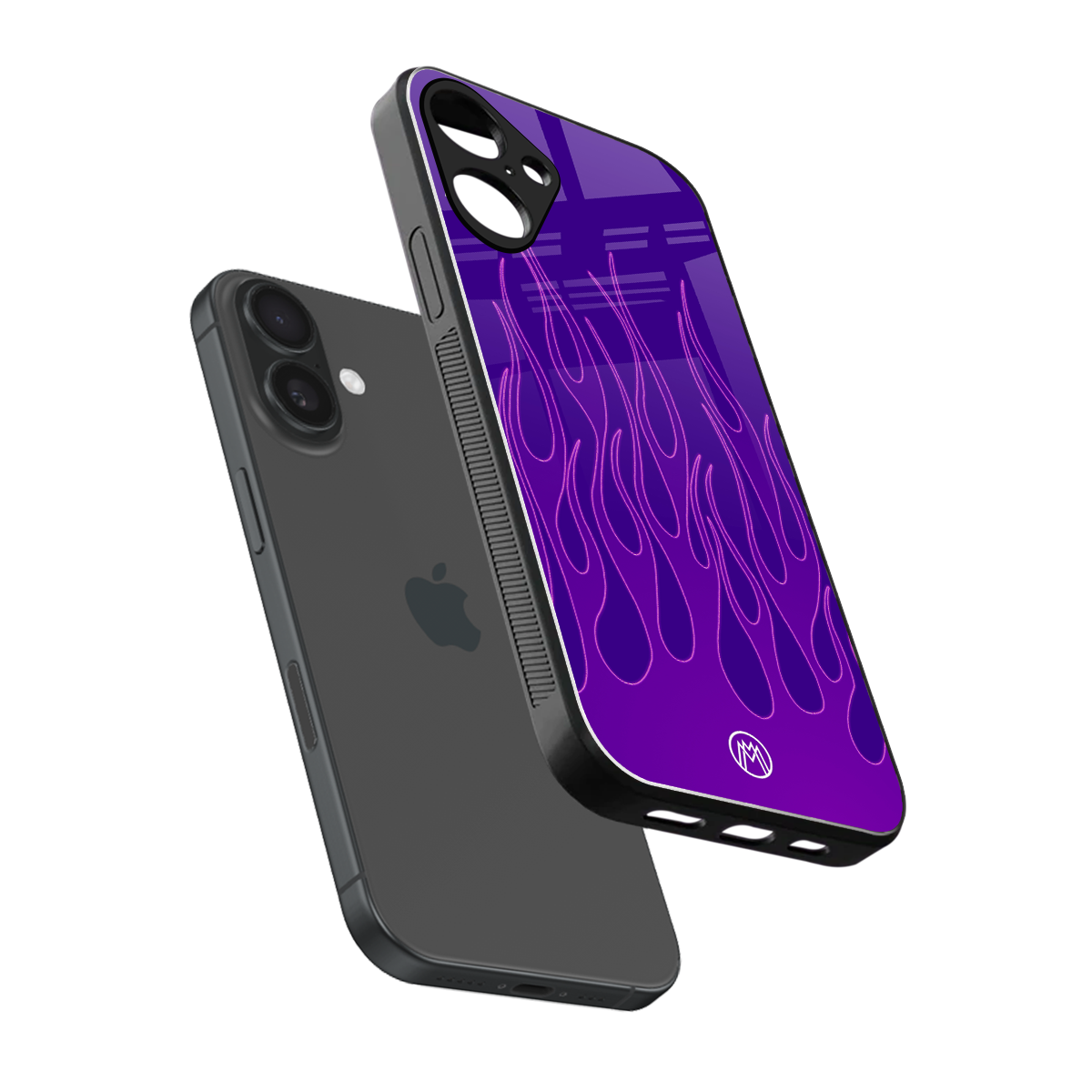 y2k magenta flames back phone cover | glass case for iphone 16 plus