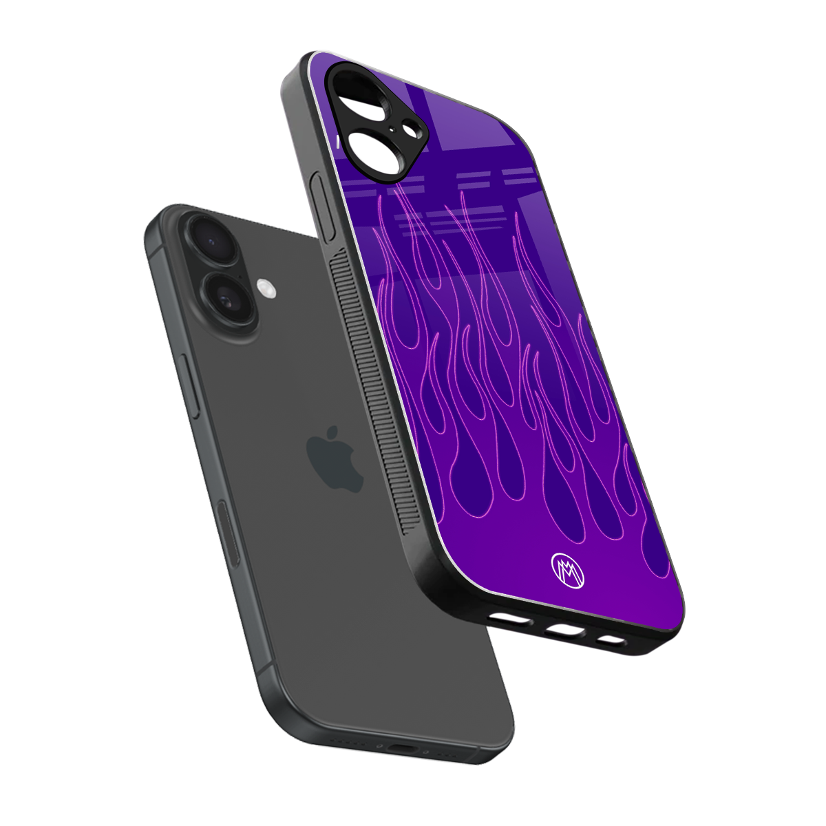 y2k magenta flames back phone cover | glass case for iphone 16