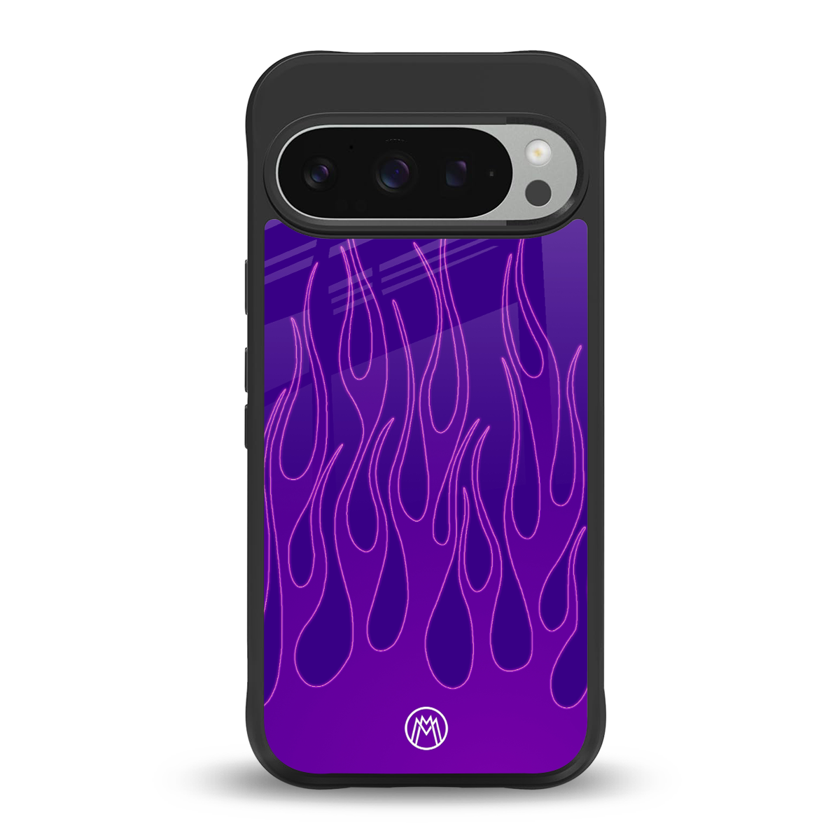 y2k magenta flames back phone cover | glass case for google pixel 9 pro