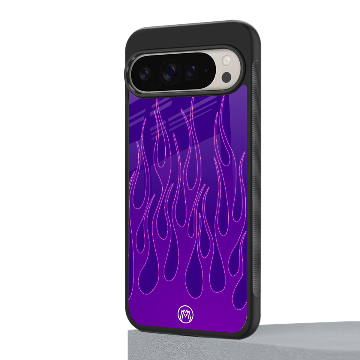 y2k magenta flames back phone cover | glass case for google pixel 9 pro