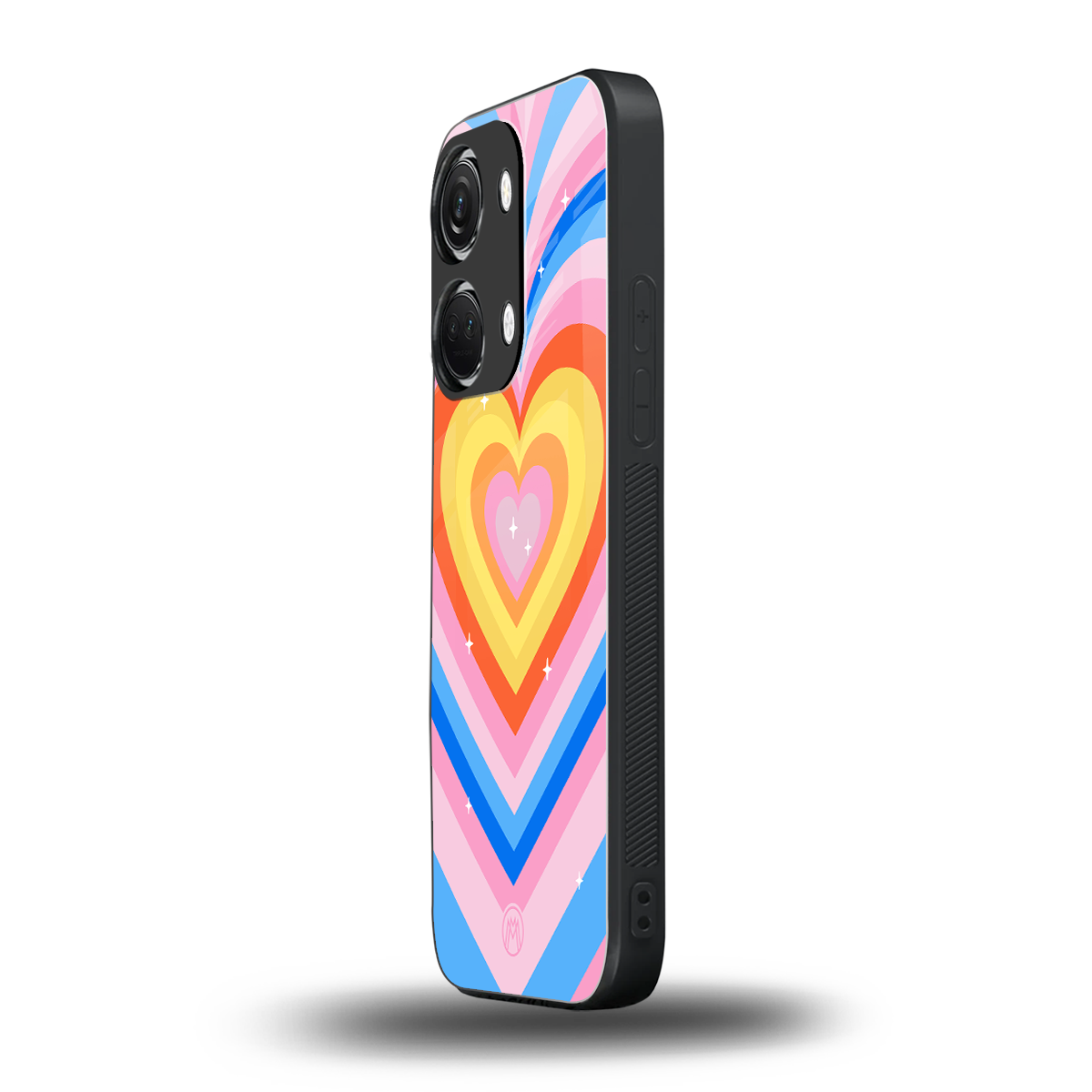 y2k rainbow hearts back phone cover | glass case for oneplus nord 3