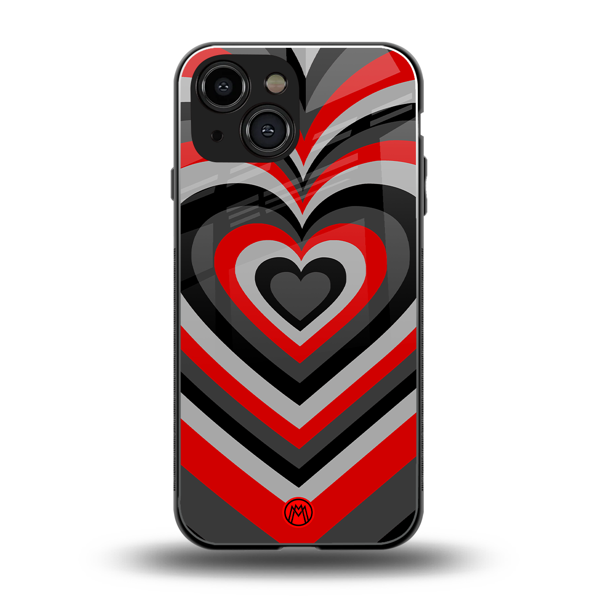 y2k red hearts lucifer edition back phone cover | glass case for iphone 13 mini