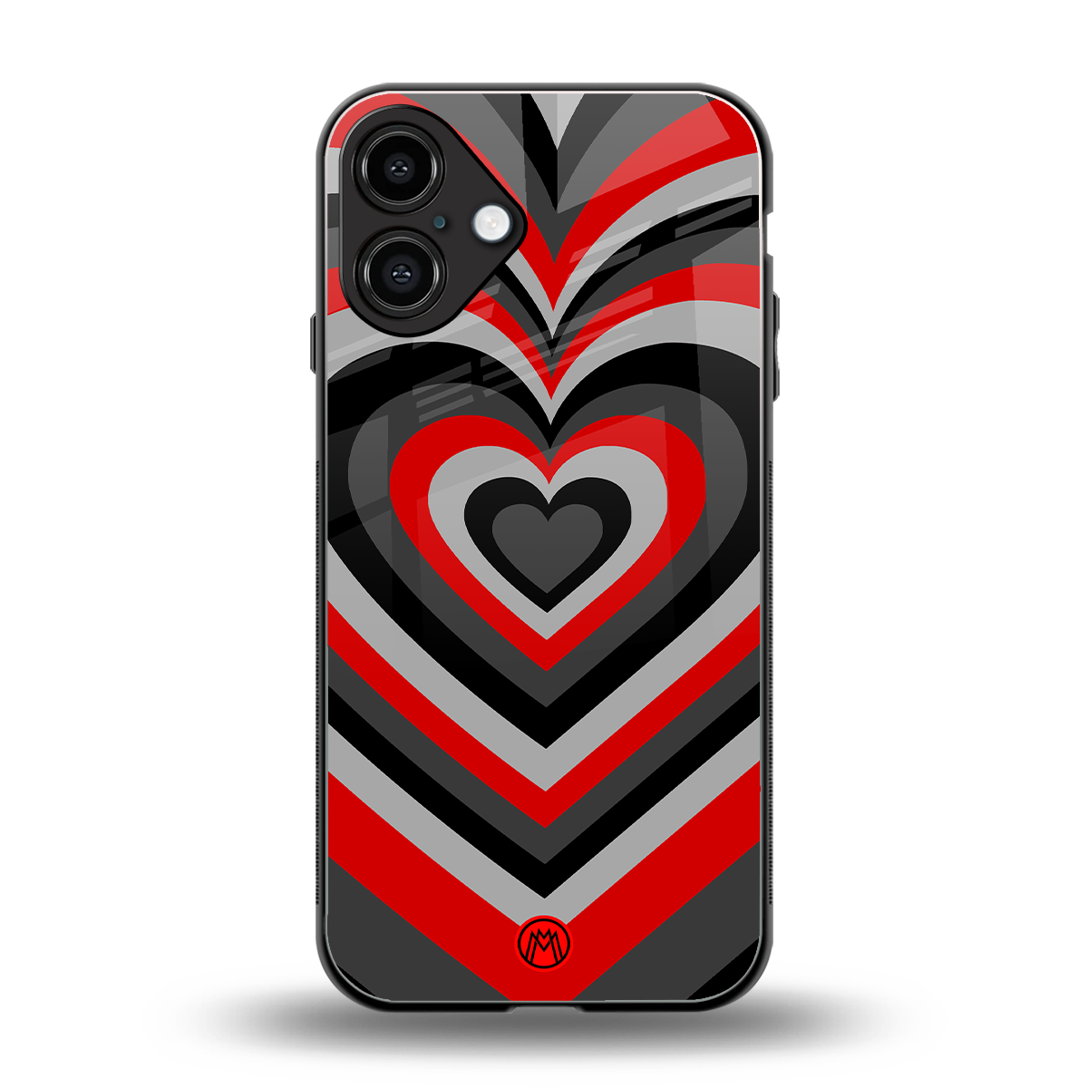 y2k red hearts lucifer edition back phone cover | glass case for iphone 16 plus
