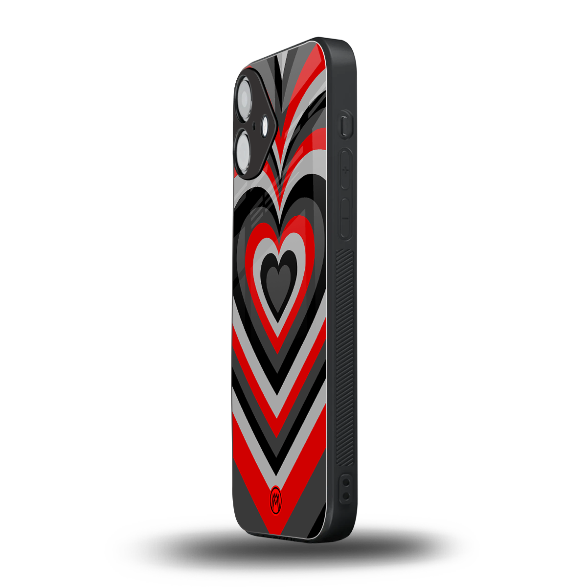 y2k red hearts lucifer edition back phone cover | glass case for iphone 16 plus