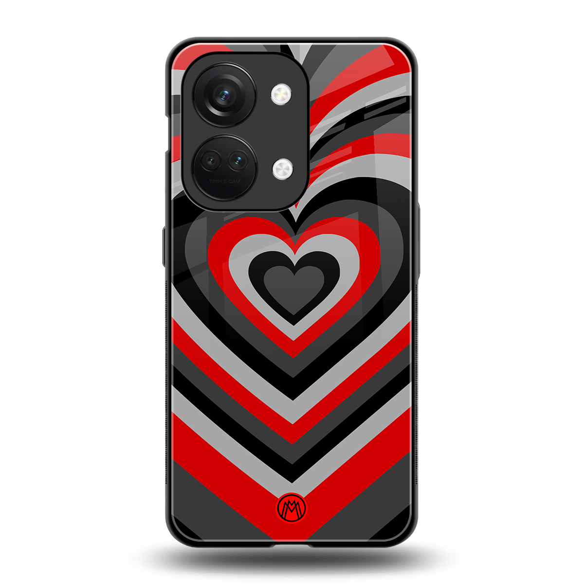 y2k red hearts lucifer edition back phone cover | glass case for oneplus nord 3