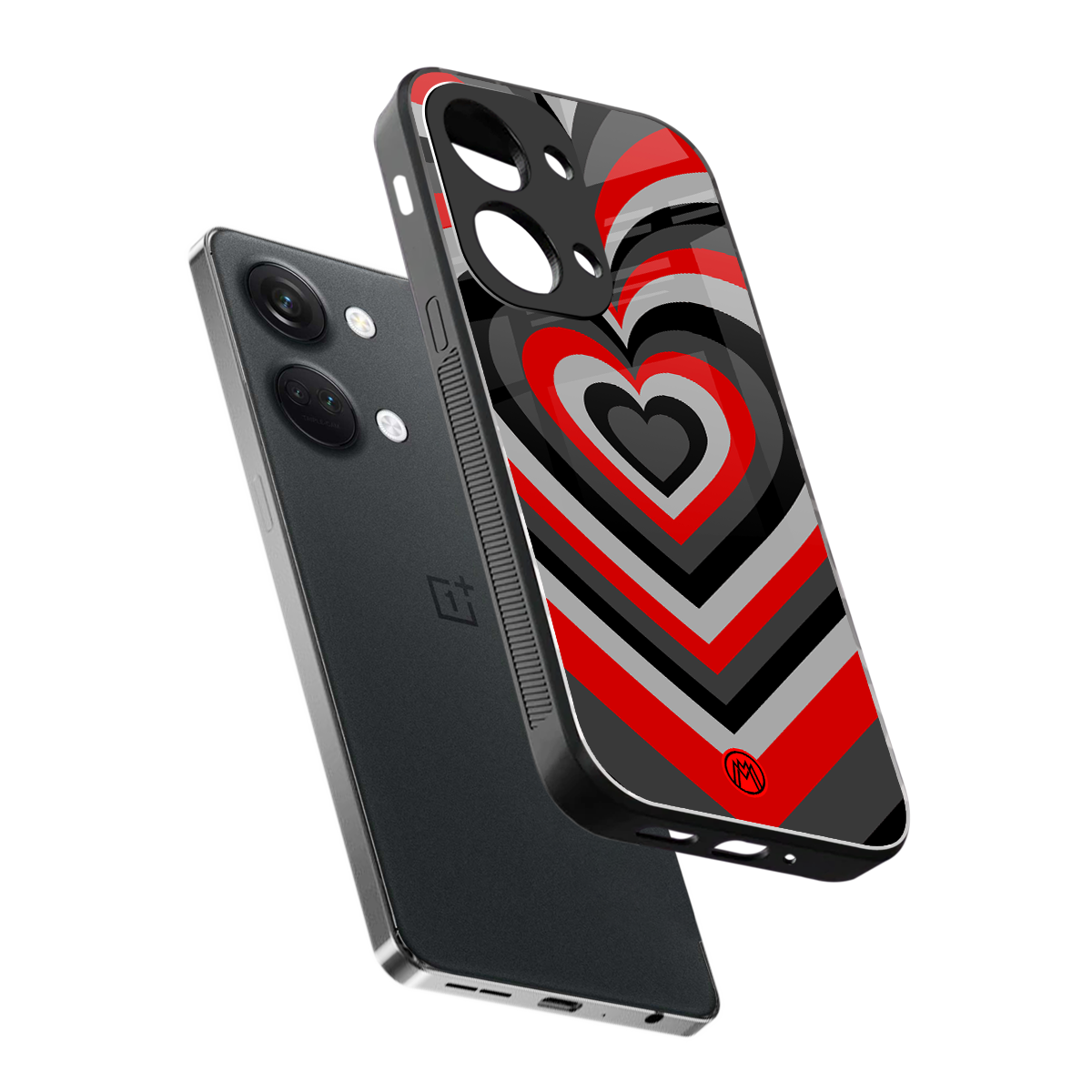 y2k red hearts lucifer edition back phone cover | glass case for oneplus nord 3