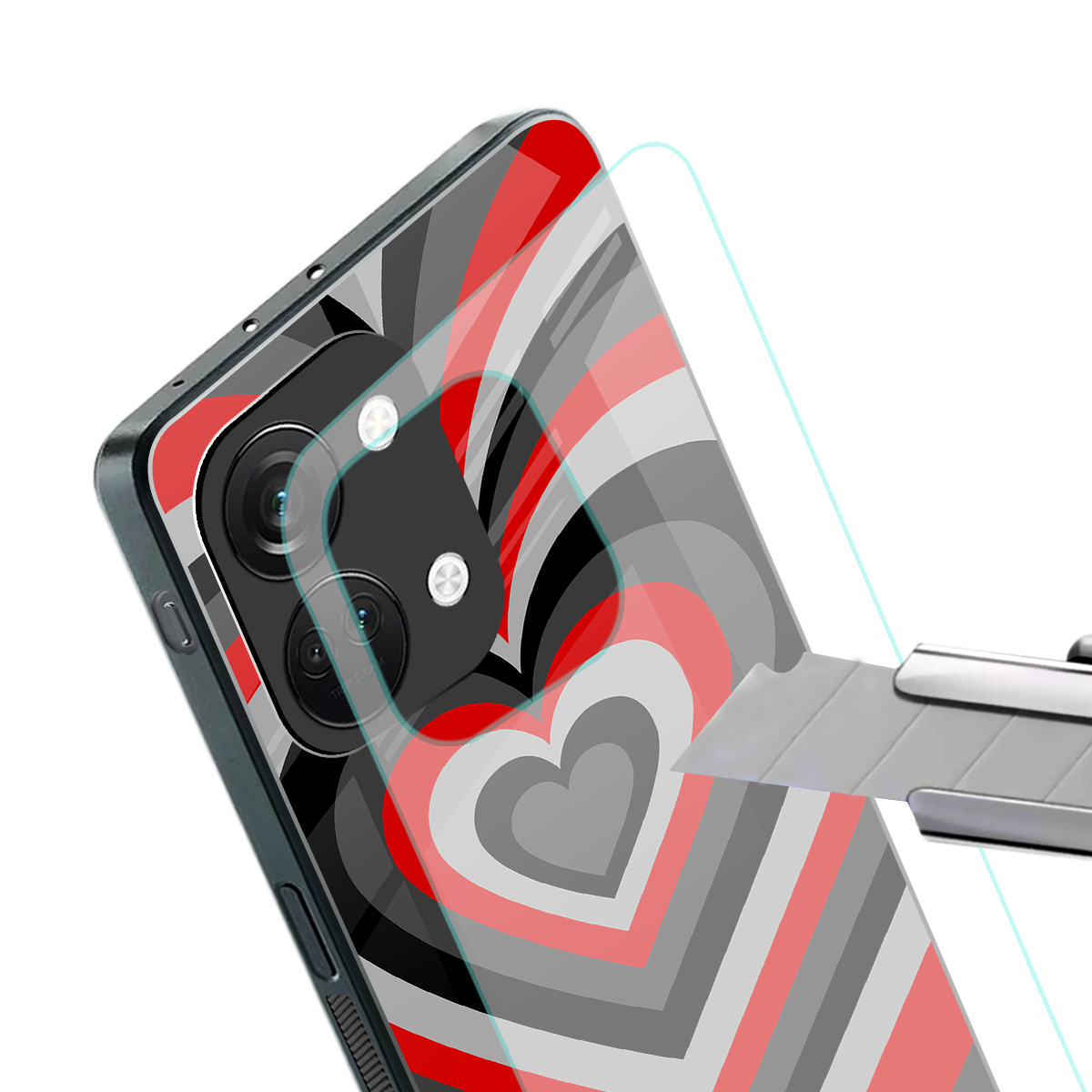 y2k red hearts lucifer edition back phone cover | glass case for oneplus nord 3