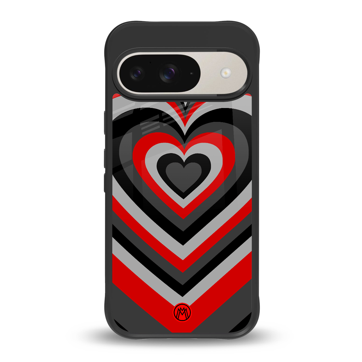 y2k red hearts lucifer edition back phone cover | glass case for google pixel 9