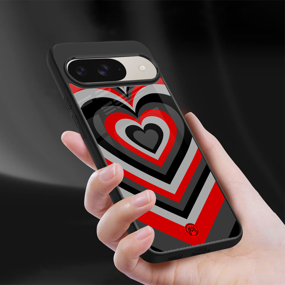 y2k red hearts lucifer edition back phone cover | glass case for google pixel 9