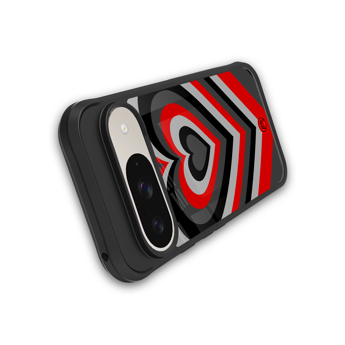 y2k red hearts lucifer edition back phone cover | glass case for google pixel 9