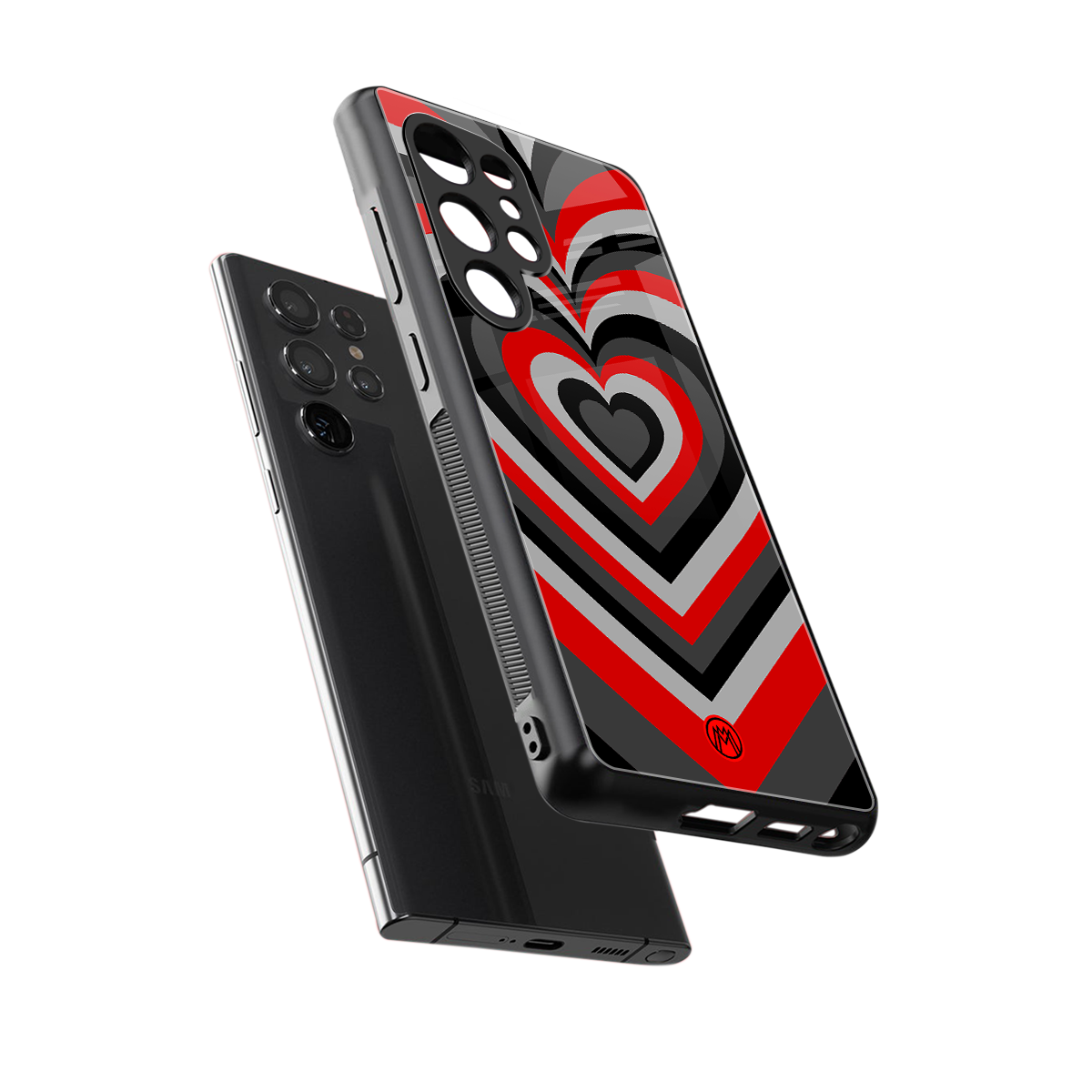 y2k red hearts lucifer edition back phone cover | glass case for samsung galaxy s25 ultra