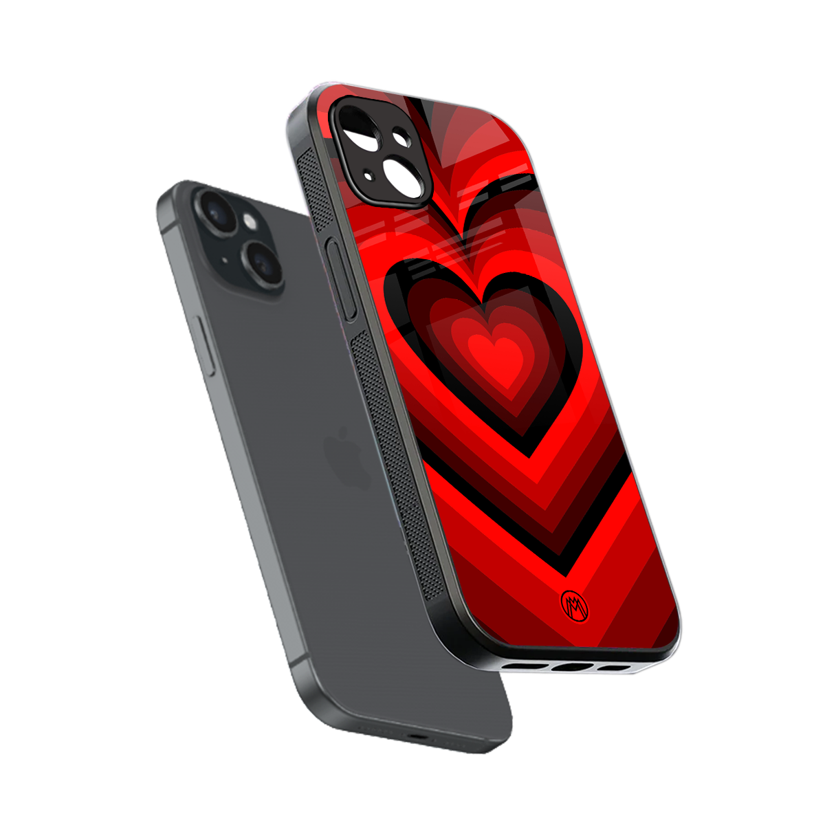 y2k red hearts wine edition back phone cover | glass case for iphone 15 plus