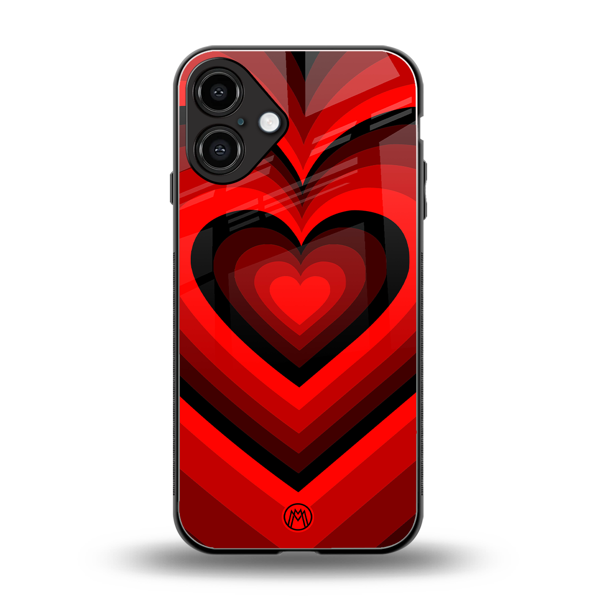 y2k red hearts wine edition back phone cover | glass case for iphone 16 plus