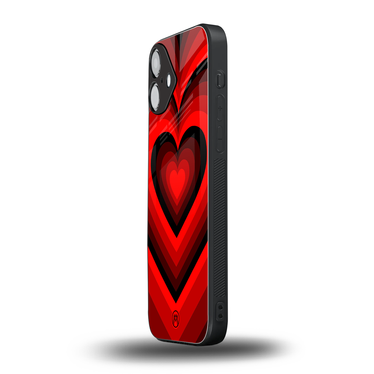 y2k red hearts wine edition back phone cover | glass case for iphone 16 plus